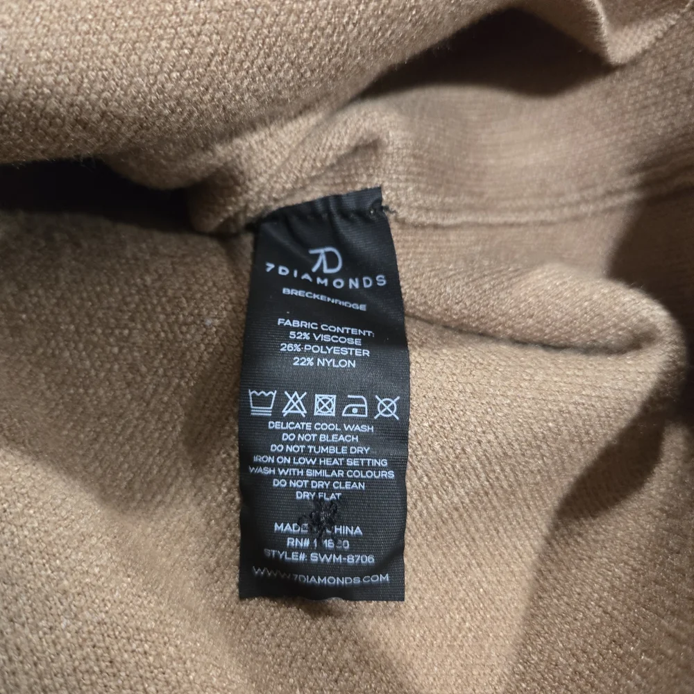 7Diamonds Sweater Cardigan Button Up Beige Stretch Soft Breath Button L NWT - Picture 11 of 16